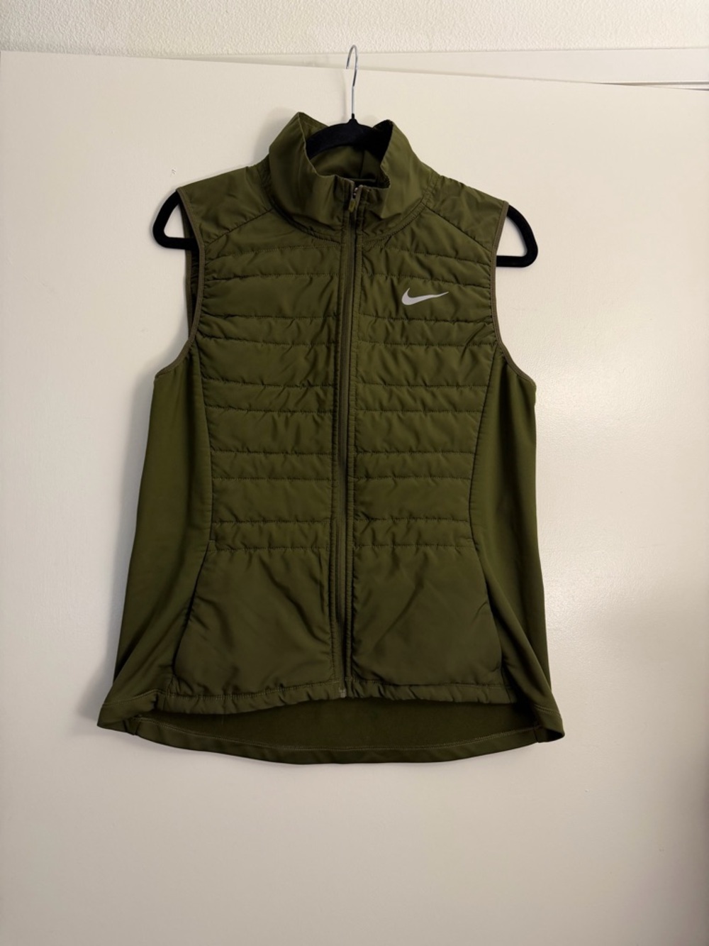 Nike Olive Green Quilted Active Vest with Reflective Swoosh